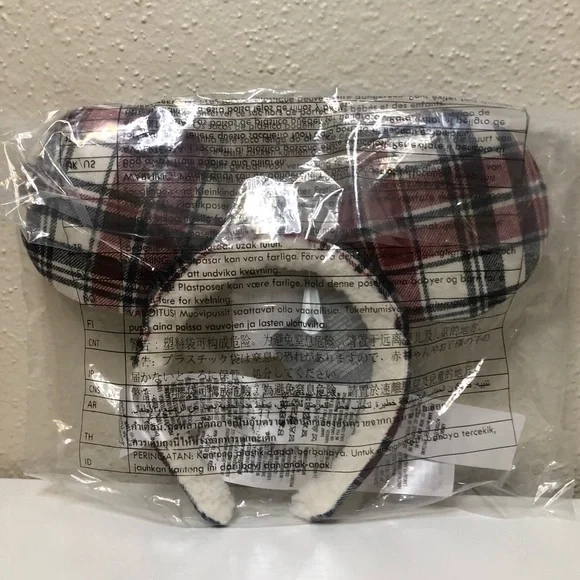 Mickey Mouse Plaid Christmas Ear Headband